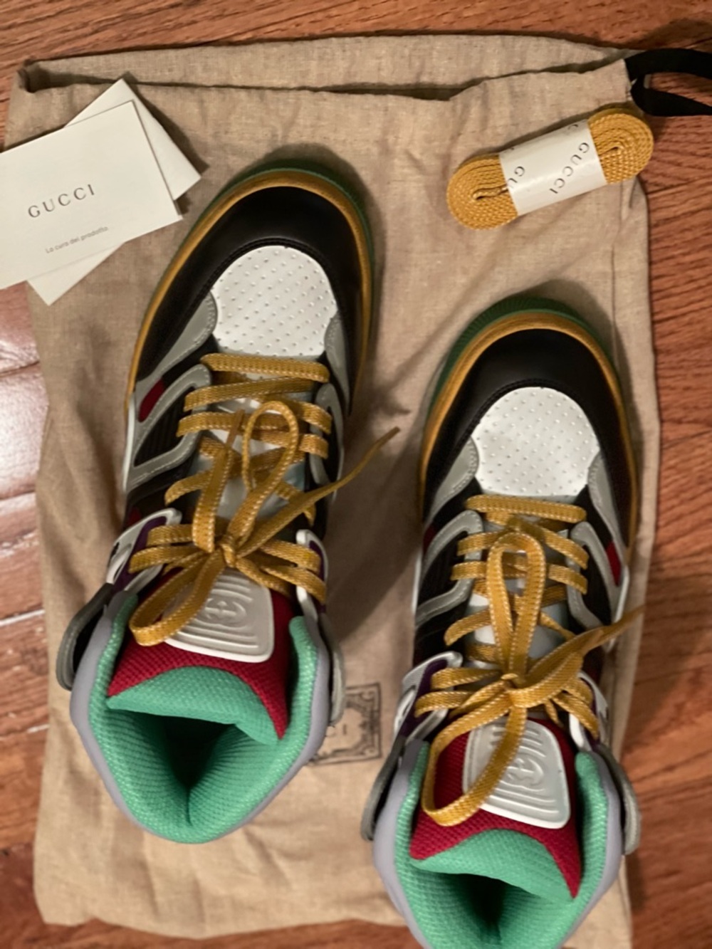 Gucci Basket high-top sneakers in the Multicolor "Black Demetra" colorway. - Picture 1 of 10
